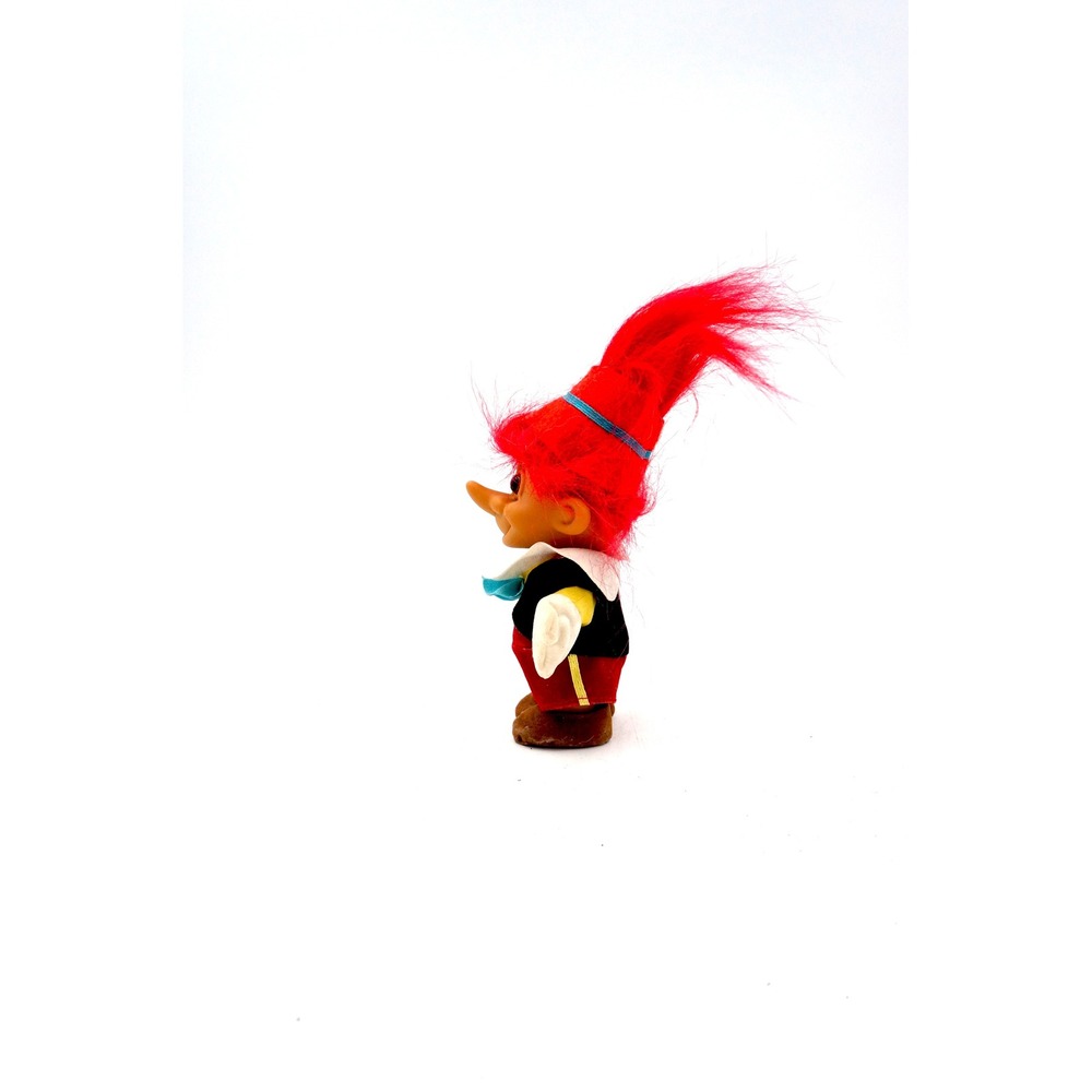 Vintage Russ Berrie Pinocchio Troll Doll 1990s Red Hair Fairy Tale Collectible - Picture 6 of 11